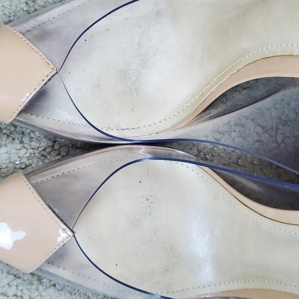 Schutz Eudora Pointed Toe Slingback Patent Leather & Vinyl Pump, 11, Cle…
